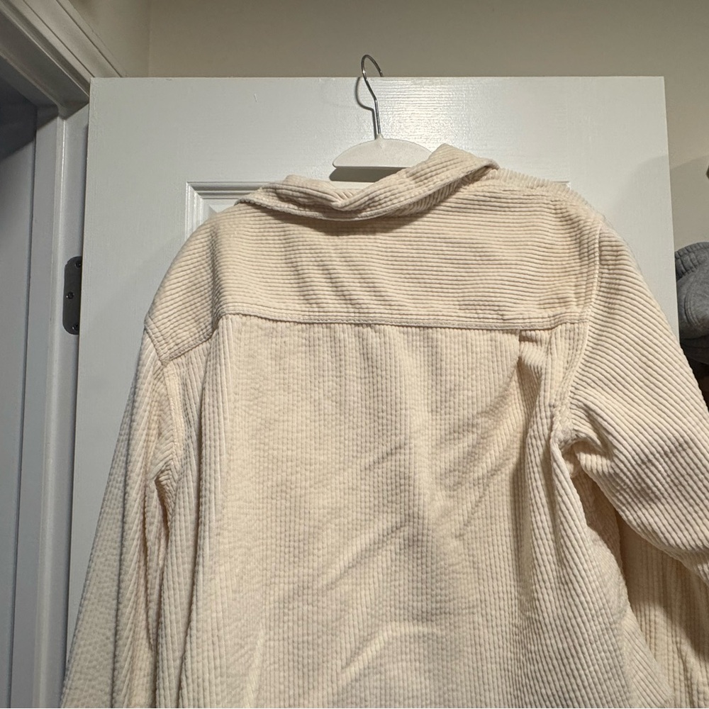 Vintage cropped corduroy ivory white button down - Picture 2 of 3